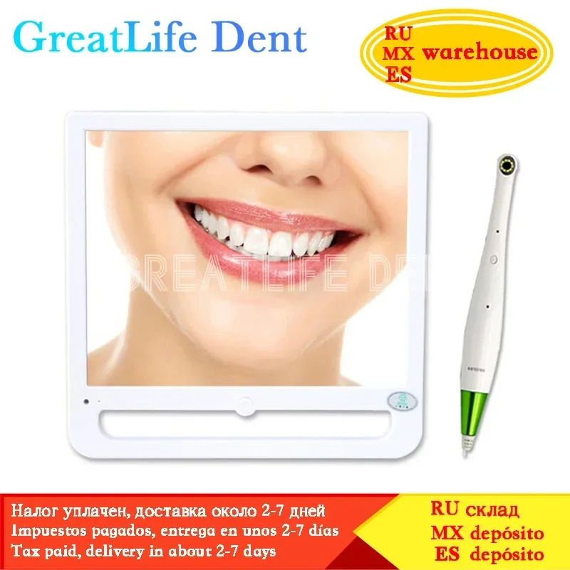 GreatLife Dent 8g USB 17inch LCD Monitor 10 Million Pixels Intra Oral Camera Dental Camera Intraoral Wifi Dental Wireless