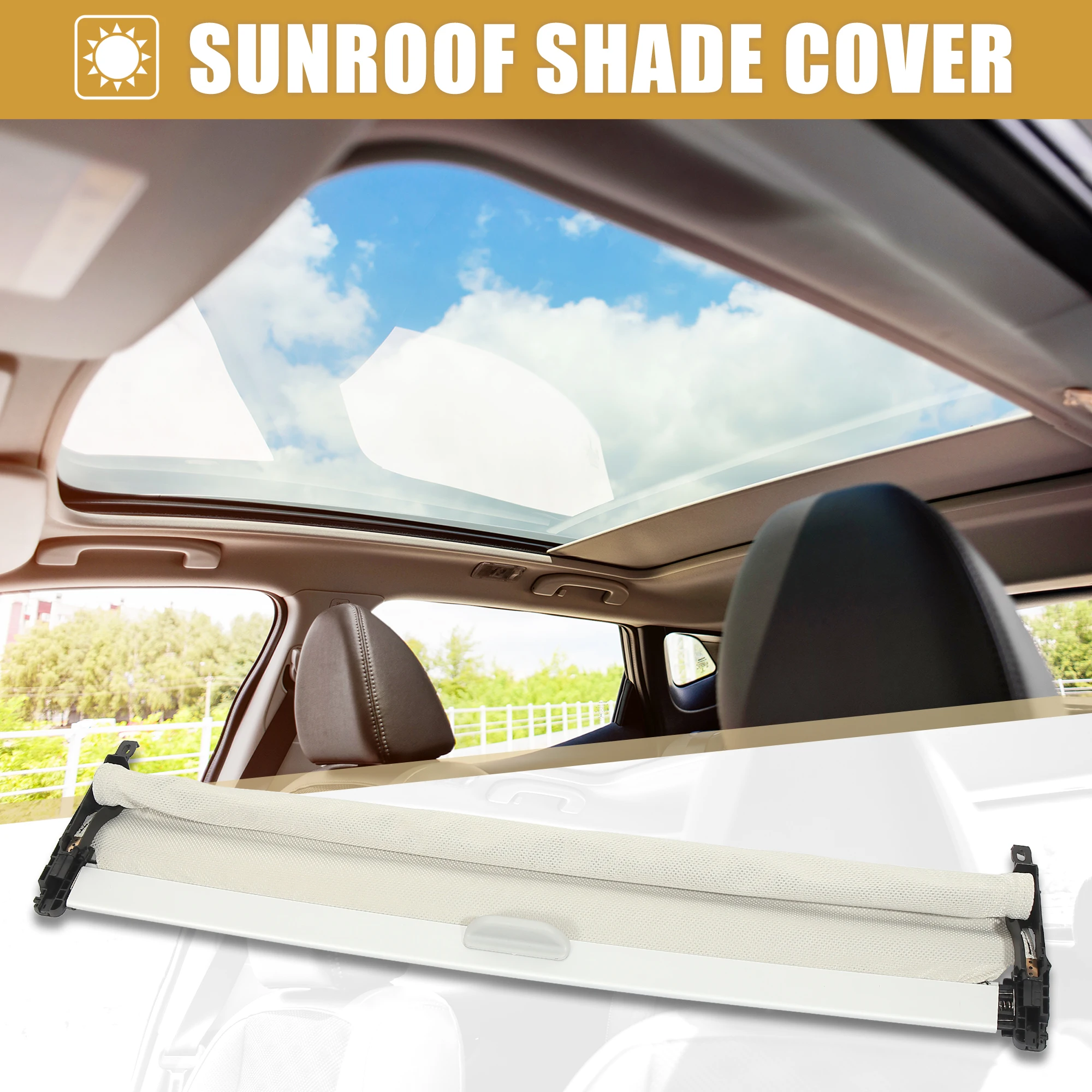 X Autohaux Retractable Car Cloth Sunroof Shade Cover Assembly Sunshade 5GG877307 Enhances Privacy protection for Volkswagen Golf