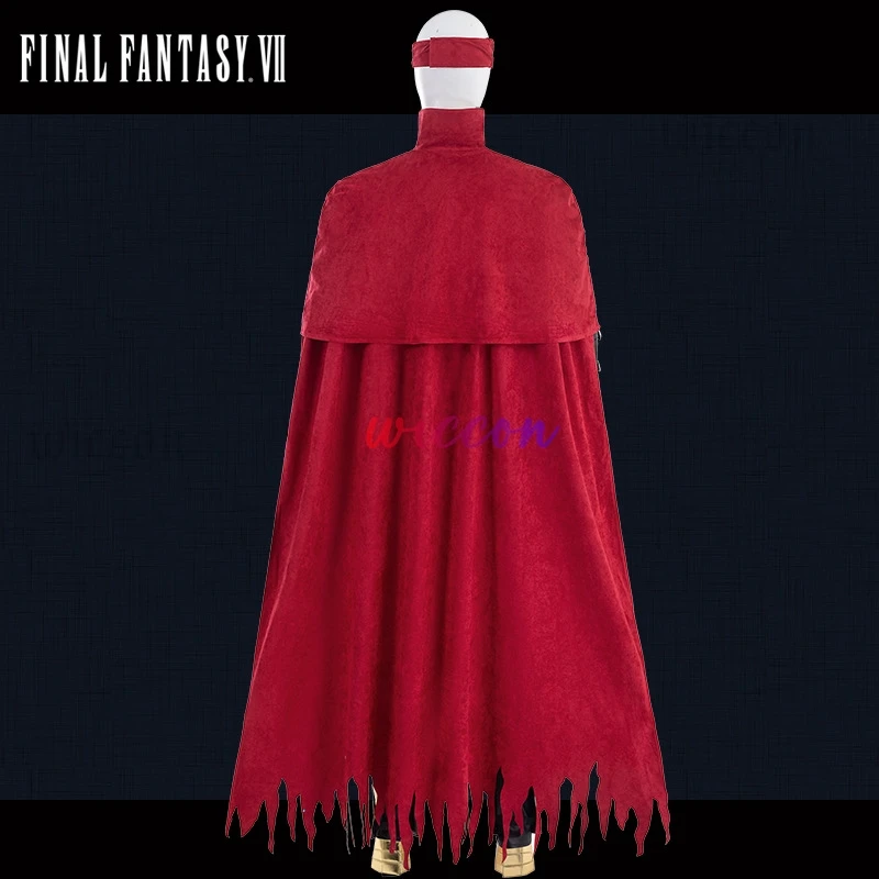 أزياء فنسنت فالنتين التأثيرية للبالغين لعبة الهالوين فاينل فانتسي السابع فنسنت ريد عباءة ملابس بدلة حفلات الهالوين كرنفال