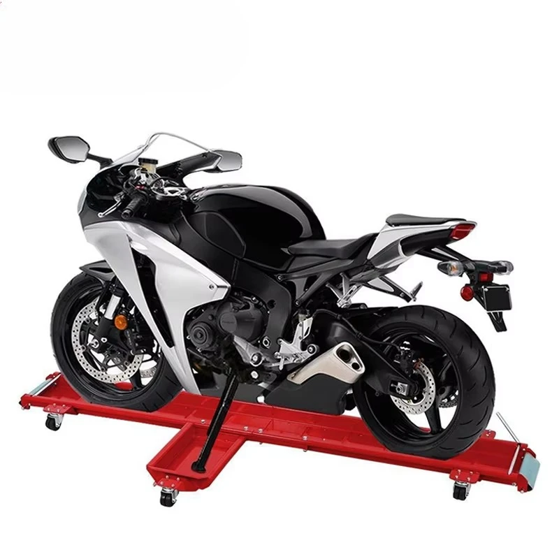 Suporte móvel para motocicleta com rodízios giratórios, acessório de reparo de garagem, suporte de elevação com rampas de capacidade