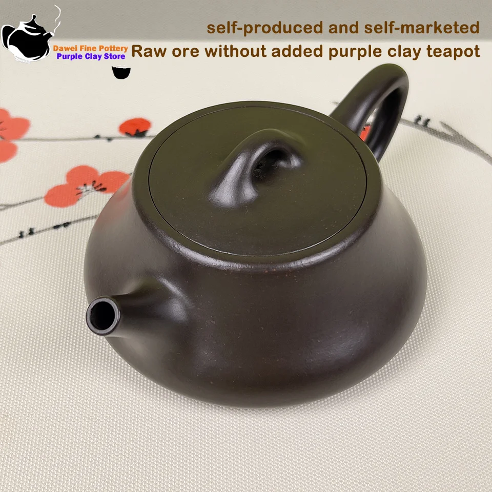 

Handmade Zisha Clay Teapot, Chinese Traditional Yixing Purple Sand Tea Pot, 200ml Elegant Tea Maker for Home, Office, Gift