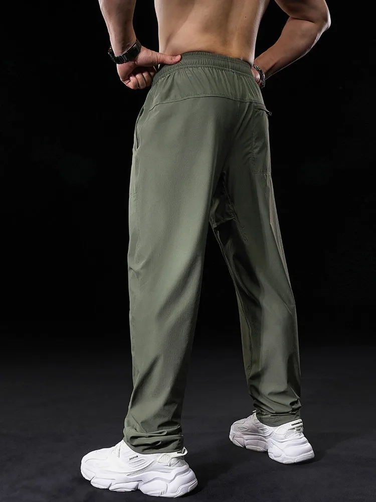 Men's Cooling Quick Dry Sports Pants Elastic Breathable Sweat Wicking Athletic Training Joggers Gym Fitness Workout Trousers