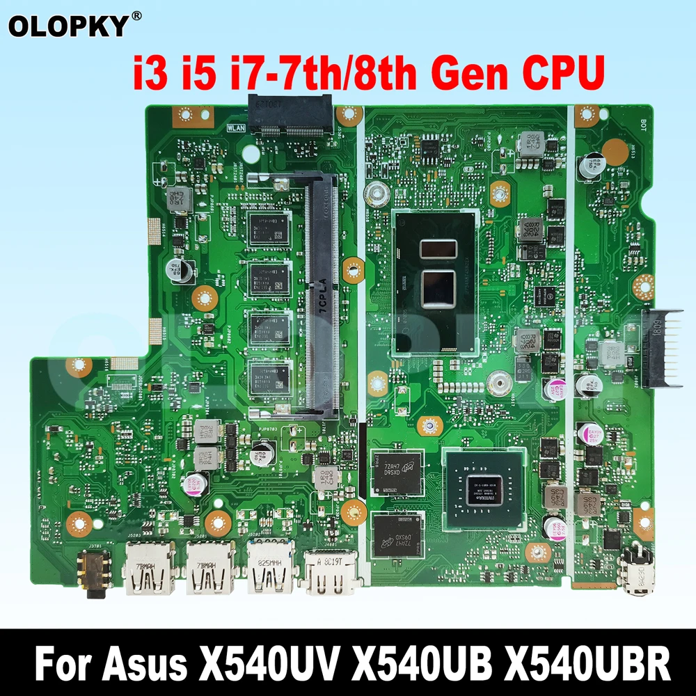 

X540UV Motherboard for ASUS X540UB X540UBR X540UAR X540UA Laptop Motherboard with i3 i5 i7-7th/8th Gen CPU 4GB/8GB-RAM V2G