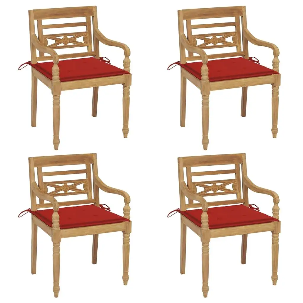 Century Modern Chairs 4 Piece Set Solid Wood Rustic Design