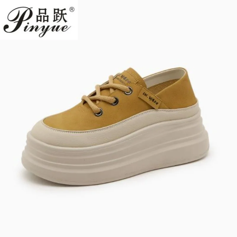 

Новые женские кроссовки на массивной платформе 7 см, увеличивающие рост, повседневные, для весны и осени, удобные для ходьбы, теннисные кроссовки