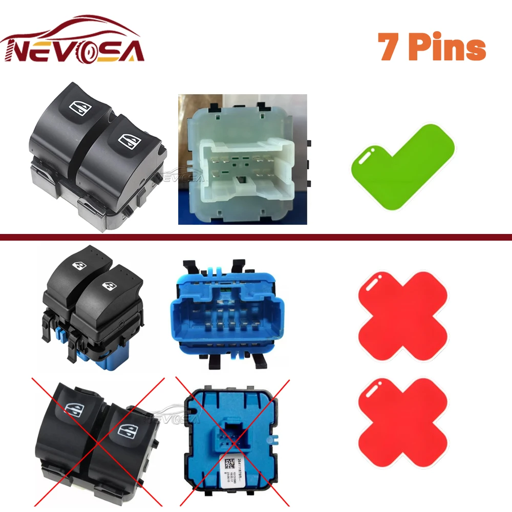 

Power Window Control Switch For Dacia Dokker Renault Logan Fluence OROCH Sandero Clio 2015-254118044R Electric Glass Switch