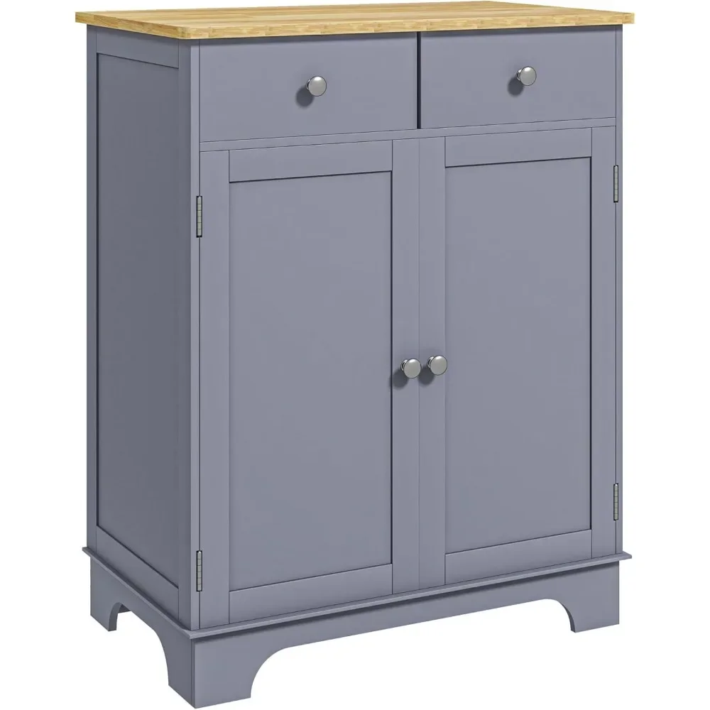 

Sideboard Buffet Cabinet, Double Door Kitchen Cabinet, Coffee Bar Storage with 2 Drawers, Adjustable Shelf for Living Room