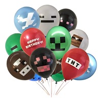 Anime Game Minecraft Pixel Wars Cartoon Characters Latex Balloons Baby Birthday Party Decoration Childrens Latex Ball Toys 10pcs