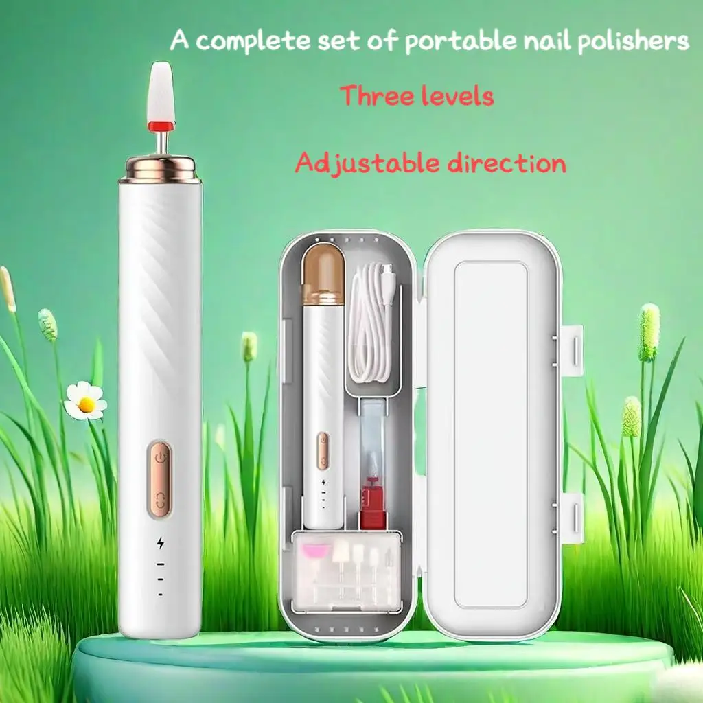 Portable Electric Nail Drill Machine, Nail Trimming Milling Cutter Set, Polishing Adjustable Speed Nail Polishing Machine