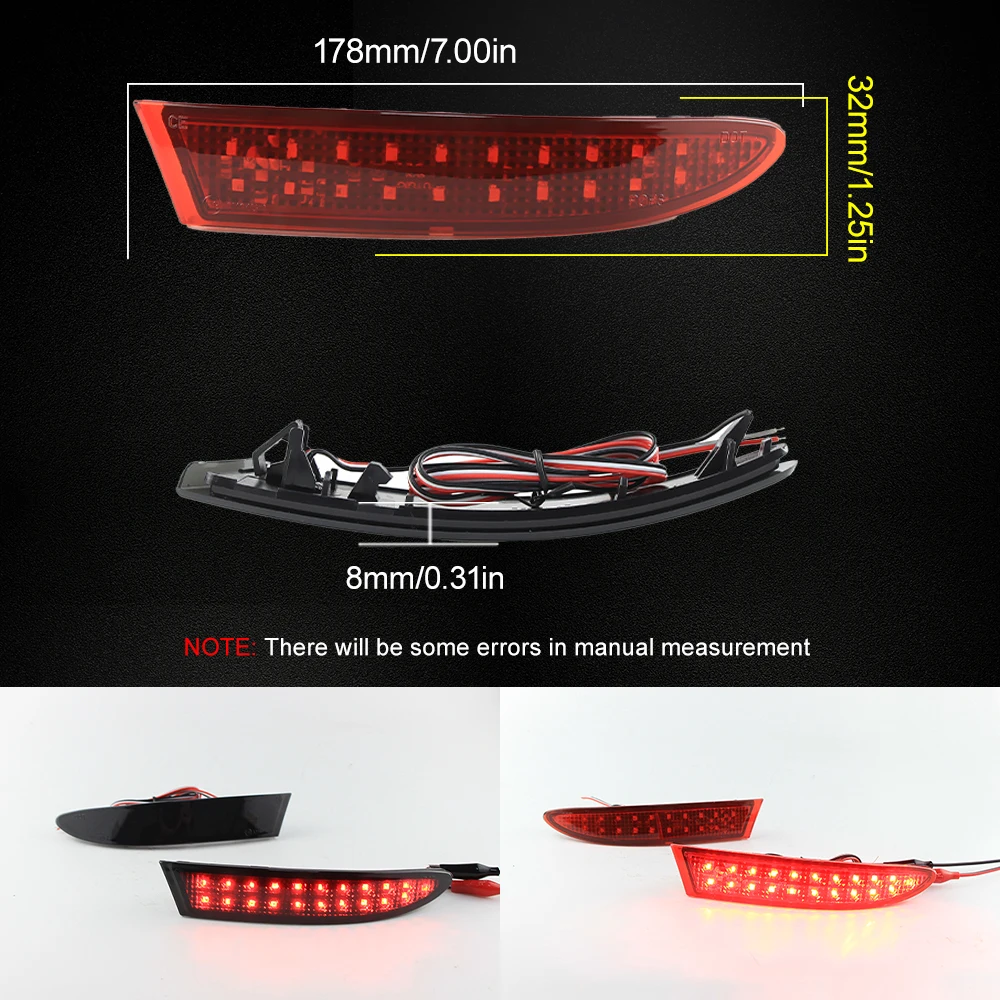 Led Rear Bumper Reflector 63147217315,63147217316 For BMW F25 X3 Pre-LCI 2010-2014 LCI 15-2017 Car Tail Brake Stop Signal Lights