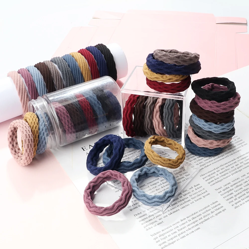 10pcs Basic Solid Color Hair Bands Elastic Simple Scrunchies for Women Girls Hair Ties Rope Accessories Ponytail Holder Headband