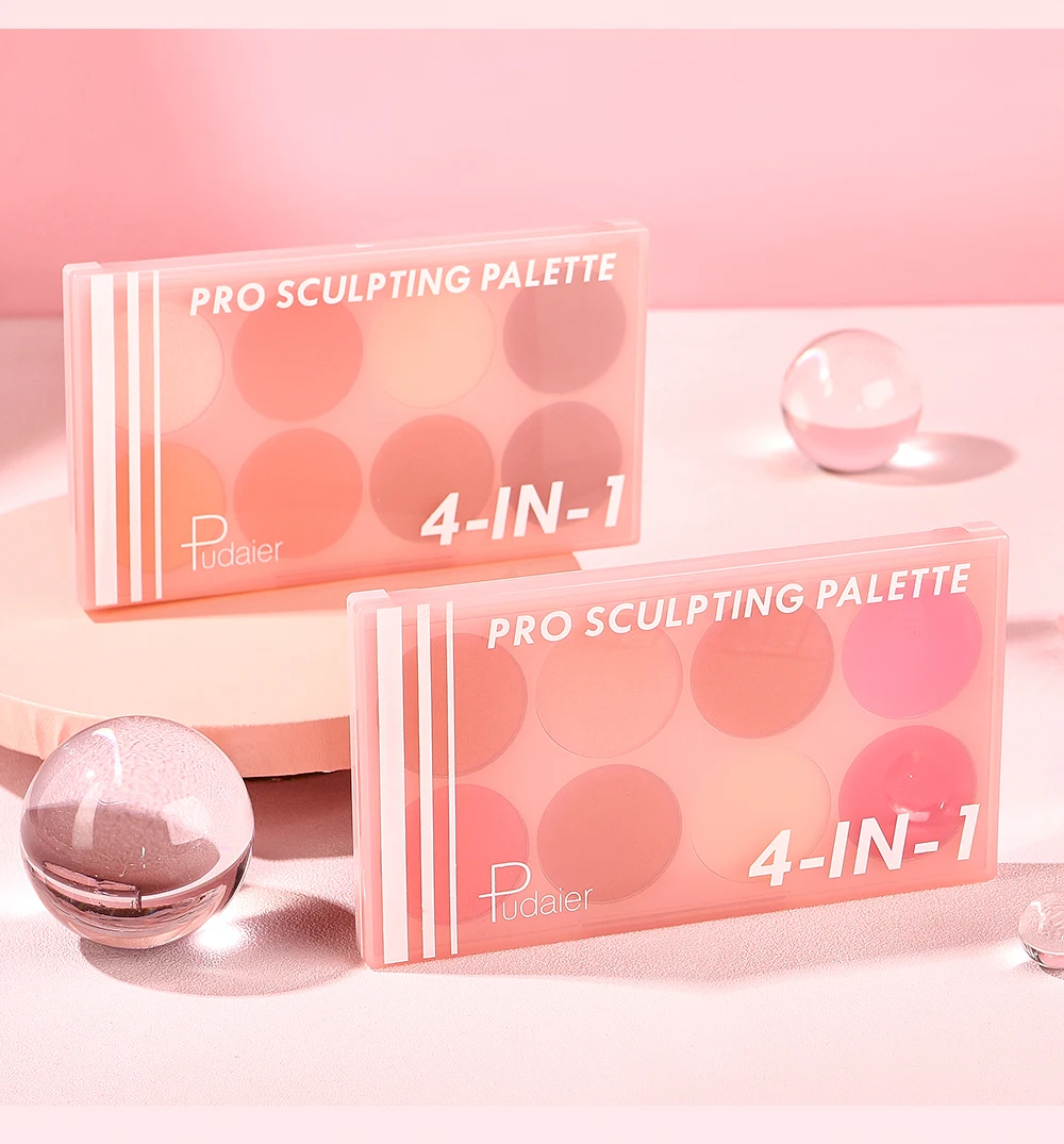 Pudaier blush rouge surbrillance contour multifonctionnel blush palette naturel nu maquillage 8 couleurs fard à paupières palette