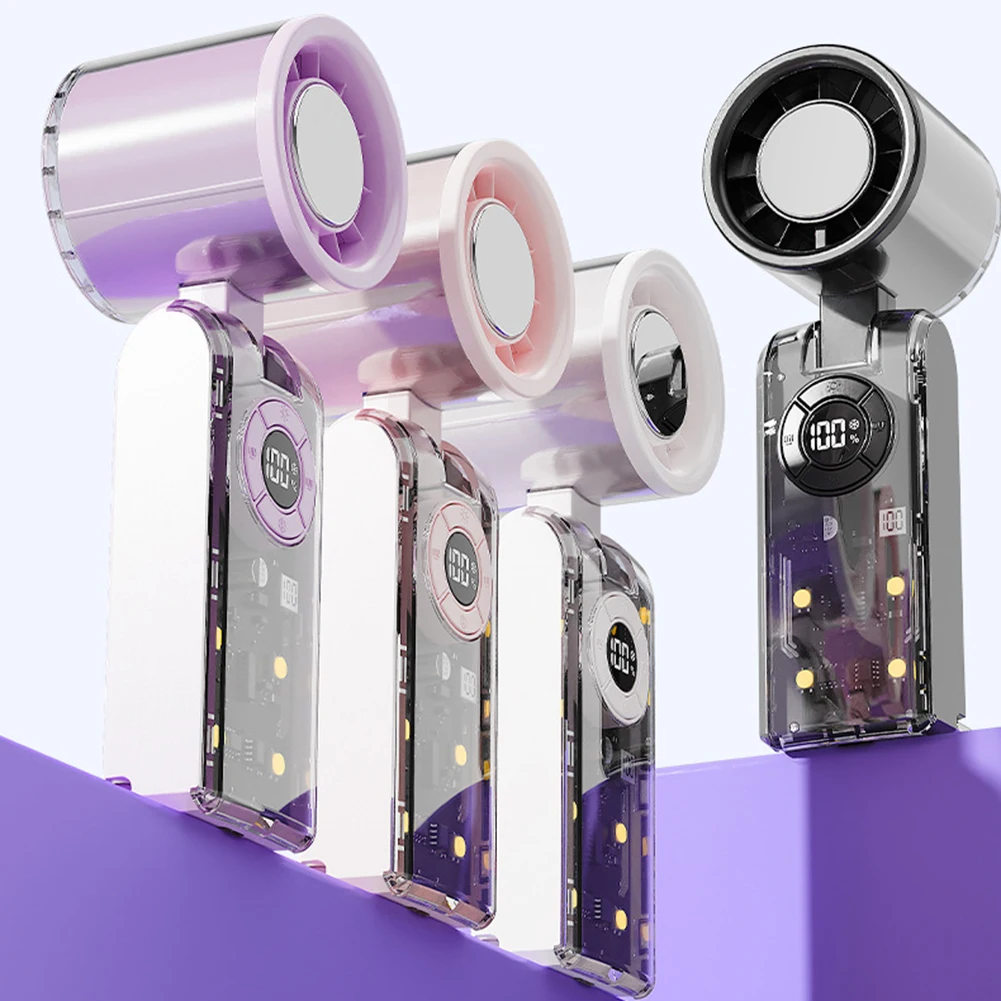 

Перезаряжаемый мини-вентилятор с высокой скоростью вращения, мощным турбо-воздушным потоком для макияжа и ухода за кожей