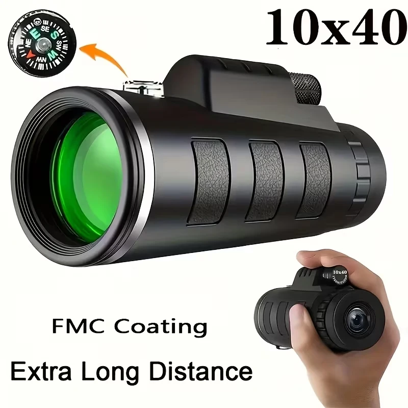 Monoculaire HD haute puissance 40x60 pour adultes – Comprend un support/clip pour smartphone – Idéal pour l'observation des oiseaux en extérieur et les événements sportifs