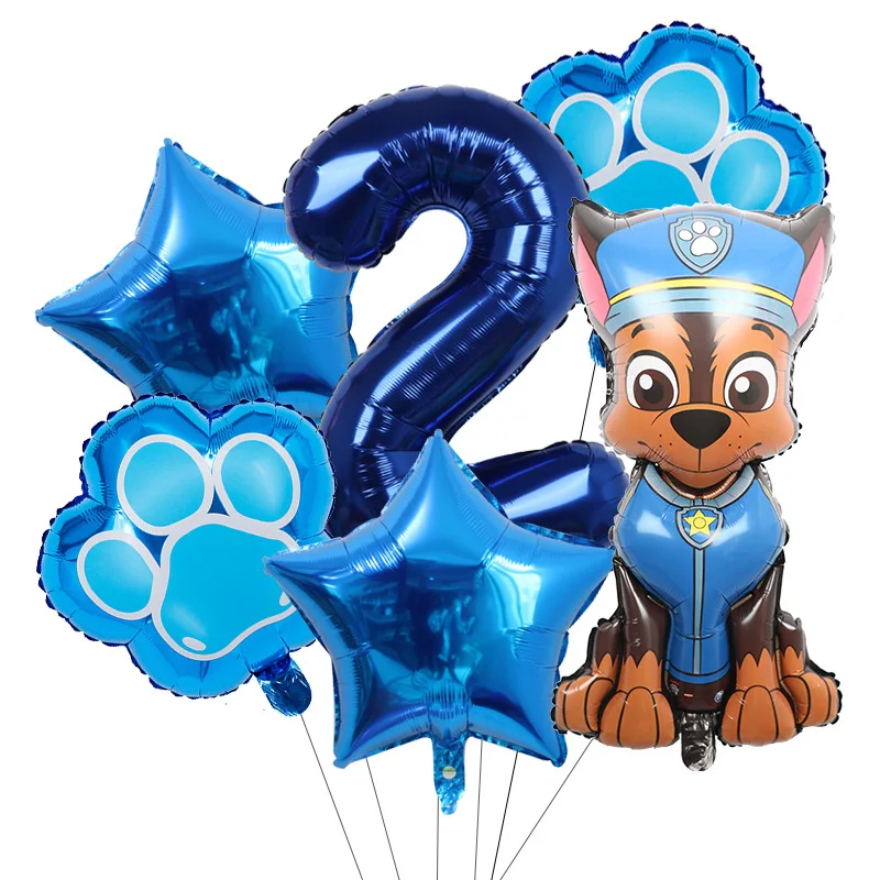 Paw Patrol Balloon Set Chase Skye Aluminum Film Digital Ballons Child Birthday Decoration Balloons Toys Boy Girl Party Supplies