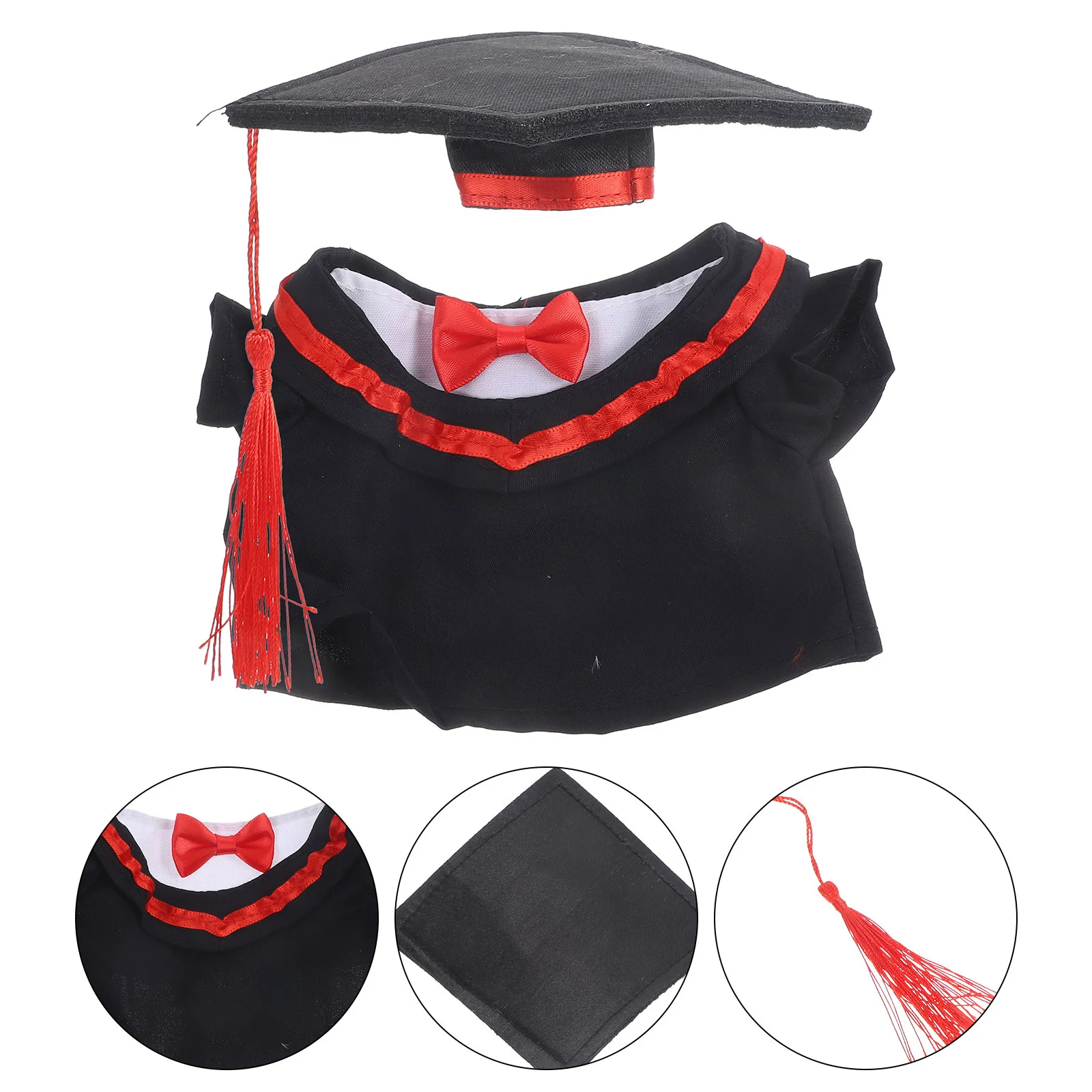 Graduation Gown Clothing Outfits Clothes for Decor Dress up Hat Small Stuffed Animals