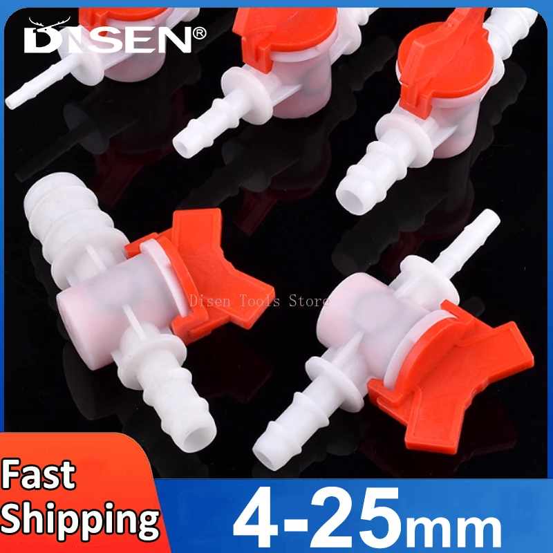 

Шаровой кран из ПОМ с разъемным соединением для шланга ПВХ, двухходовой пластиковый шаровой кран, соединитель для аквариумного компрессора, садовый водяной соединитель, трубный клапан 4~25 мм