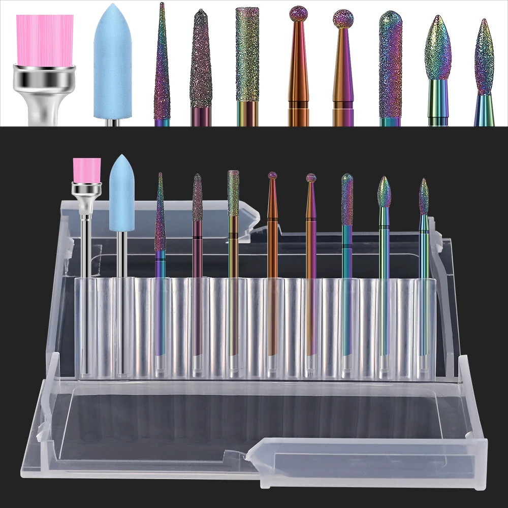 10 Uds. Broca de diamante para uñas, brocas profesionales para manicura y pedicura, eliminación de esmalte de uñas, herramientas para pulir la piel muerta *