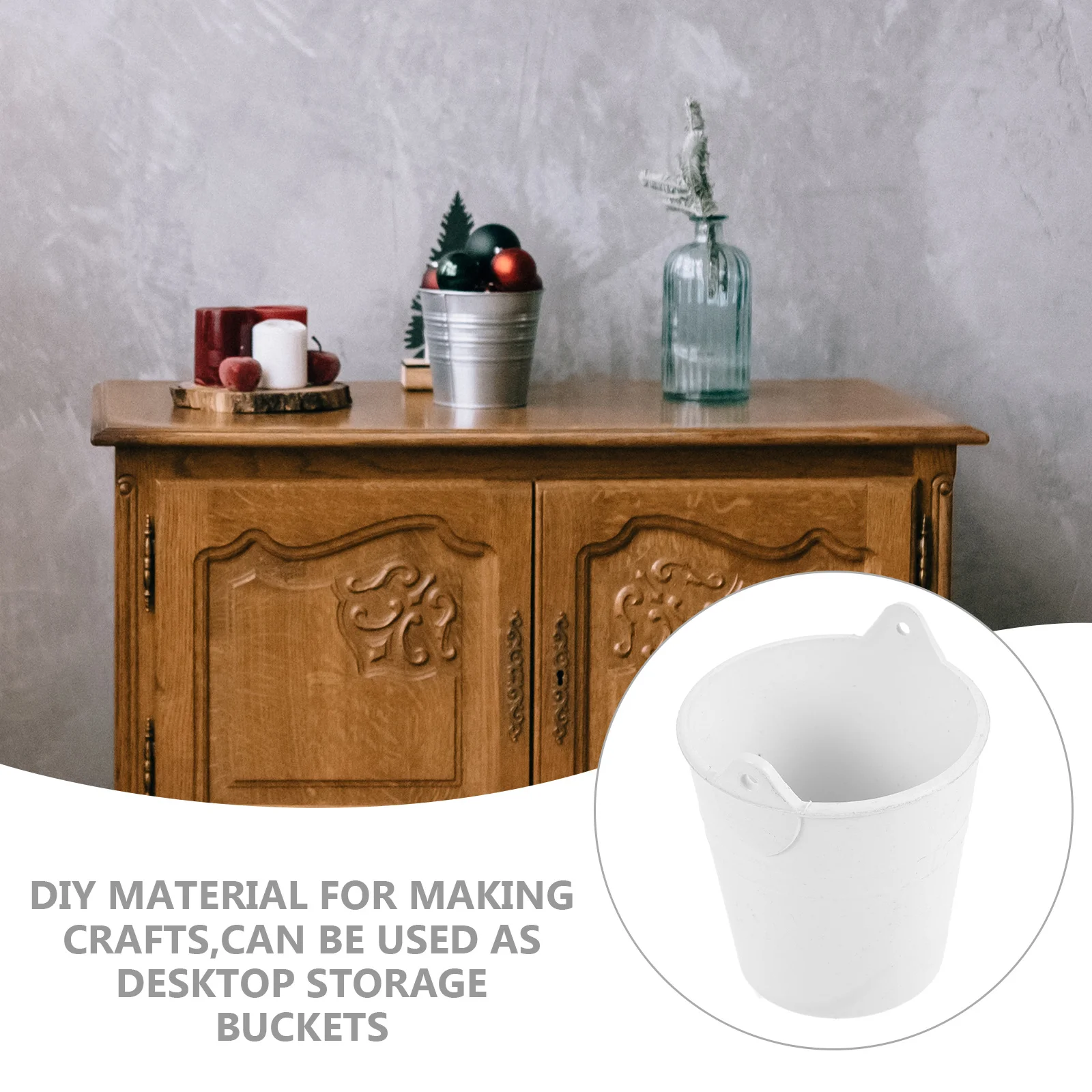 10 mini secchi fai da te con manico laterale in plastica, piccoli secchielli non colorati per la creazione artigianale, riporre e decorare mini secchio