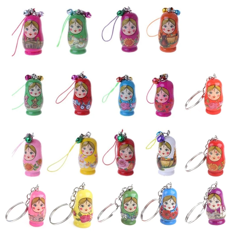 Handmade Matryoshka Stacking Nested Dolls Souvenir Pendant Kids’ Favor Bag Accs