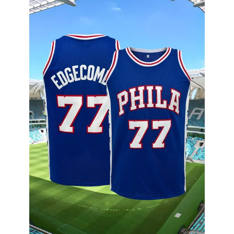 Men's Philadelphia Basketball Jersey #77 Embroidered Casual Training Tee Breathable Sleeveless Unisex Loose Fitting Tank Top