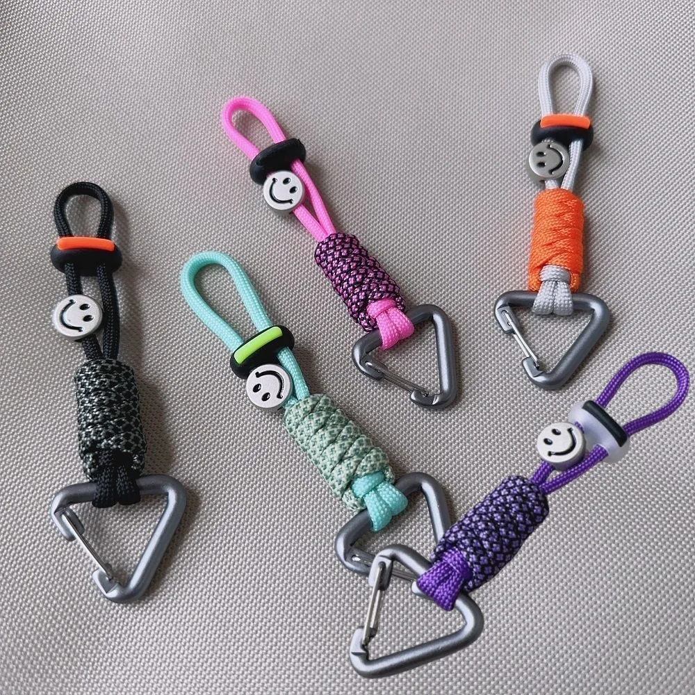 Aluminum Alloy Lanyard Key Chain Hiking Buckle Outdoor Water Cup Hooks Umbrella Ropes Handwoven Keychain Accessories