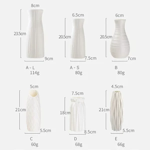 Simple Nordic Plastic Vase, Small Fresh Flower Vase, Flower Storage Bottle, Living Room, Modern House Decorations, Ornaments, 1PC 11 Main Sales Flower Vessels for Decoration - №10