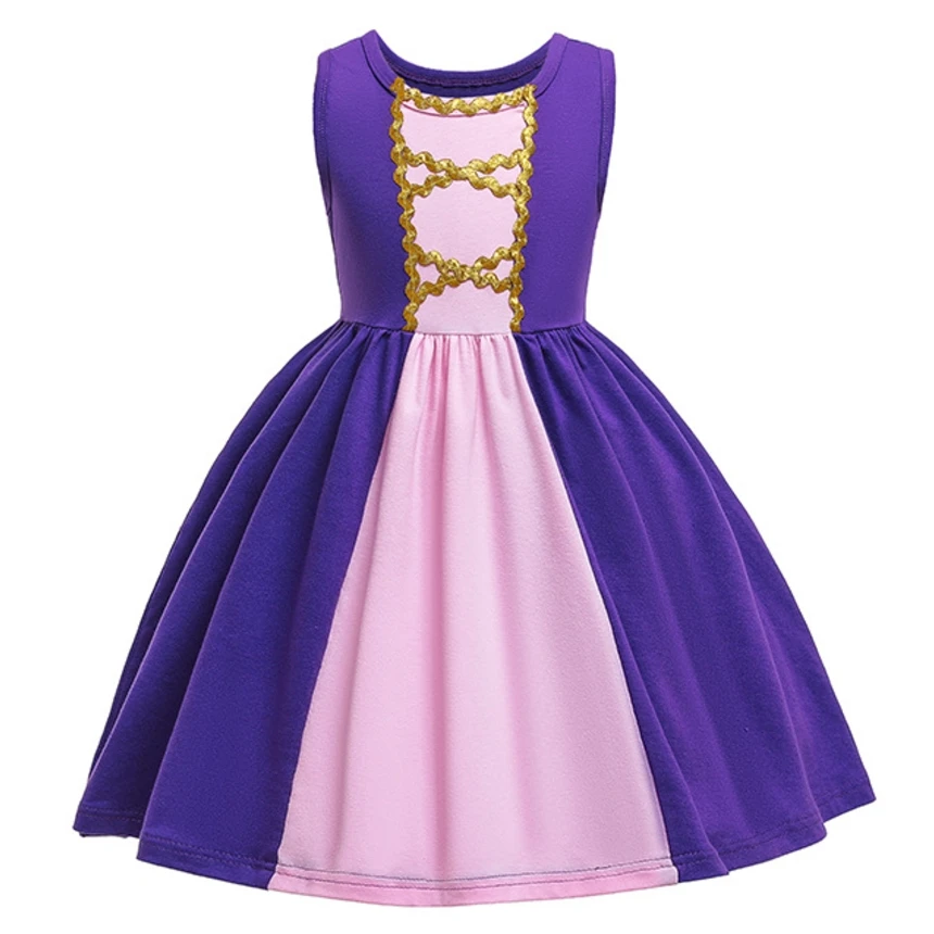 Girls Summer Purple Princess Sophia Dress Toddler Baby Kids Clothes Casual Party Dresses And Crown