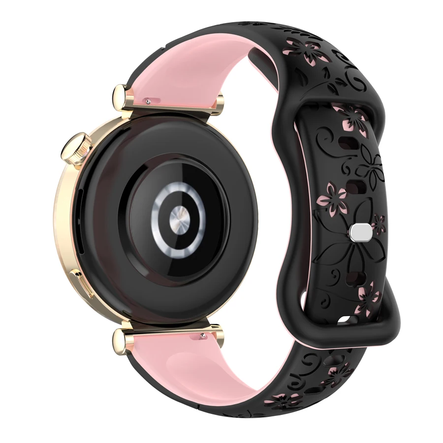 3D Siliconen Gesneden Bloemen Horlogeband Strap 18mm 20mm 22mm Quick Release Smart Horlogeband Voor Xiaomi HUAWEI Samsung Horlogeband