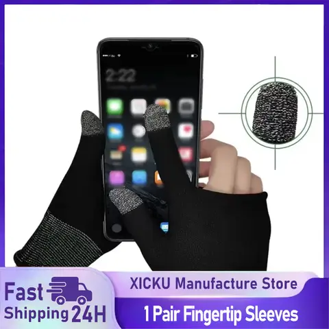 Upgrade 2PCS Finger Thumb Sleeve Gloves For Gamer Non-scratch Mobile Gaming Gloves Gaming Accessories Comfortable Sweat Proof