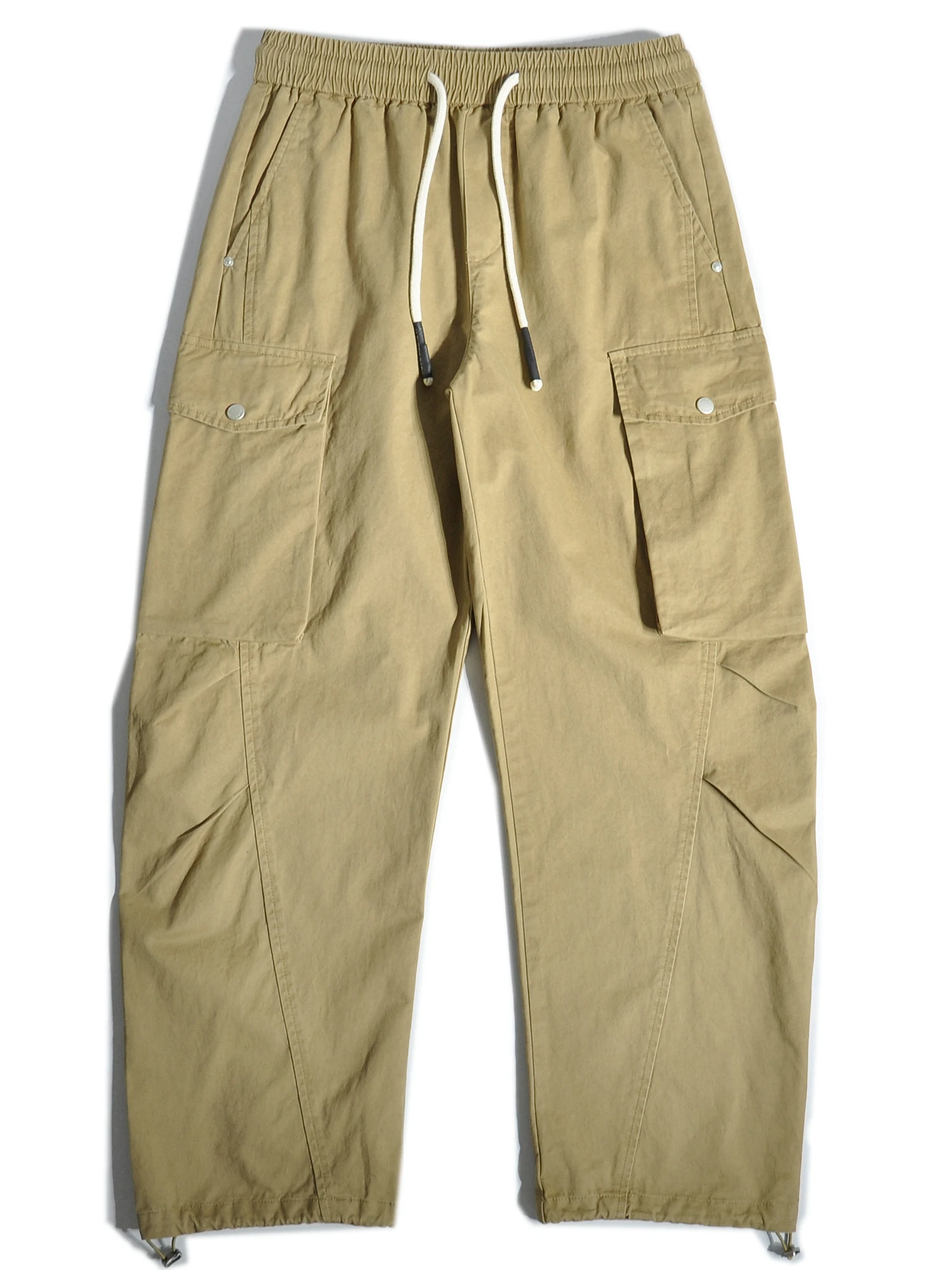 Pantaloni cargo stile Maillard retrò americano 100% cotone con pantaloni da paracadute larghi a gamba dritta con cuciture divise e polsino affusolato