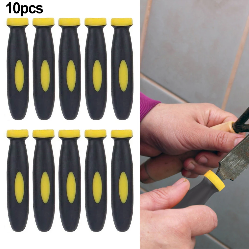 10x Smooth Rubber Files Handles Replace Accessories Easy To Install And Unload  2.36Inch 3mm Hole Diameter For Small Files