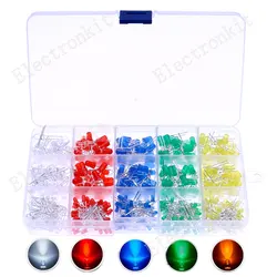 500pcs 3MM 5MM Led Kit With Box Mixed Color Red Green Yellow Blue White Light Emitting Diode Lamp Assortment Kit