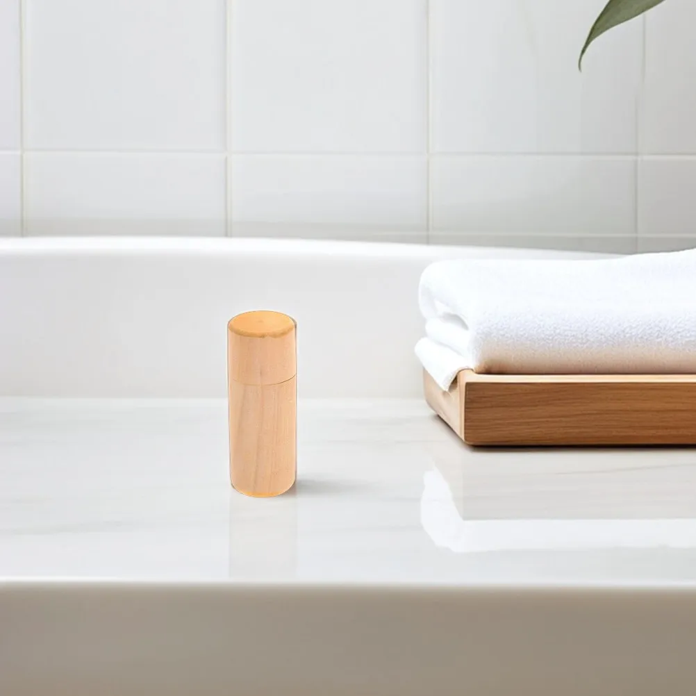 

2Pcs Wooden Essential Oil Box Single Bottle Storage Cylinder Case Natural Wood Material Portable Travel Friendly 10Ml Essential