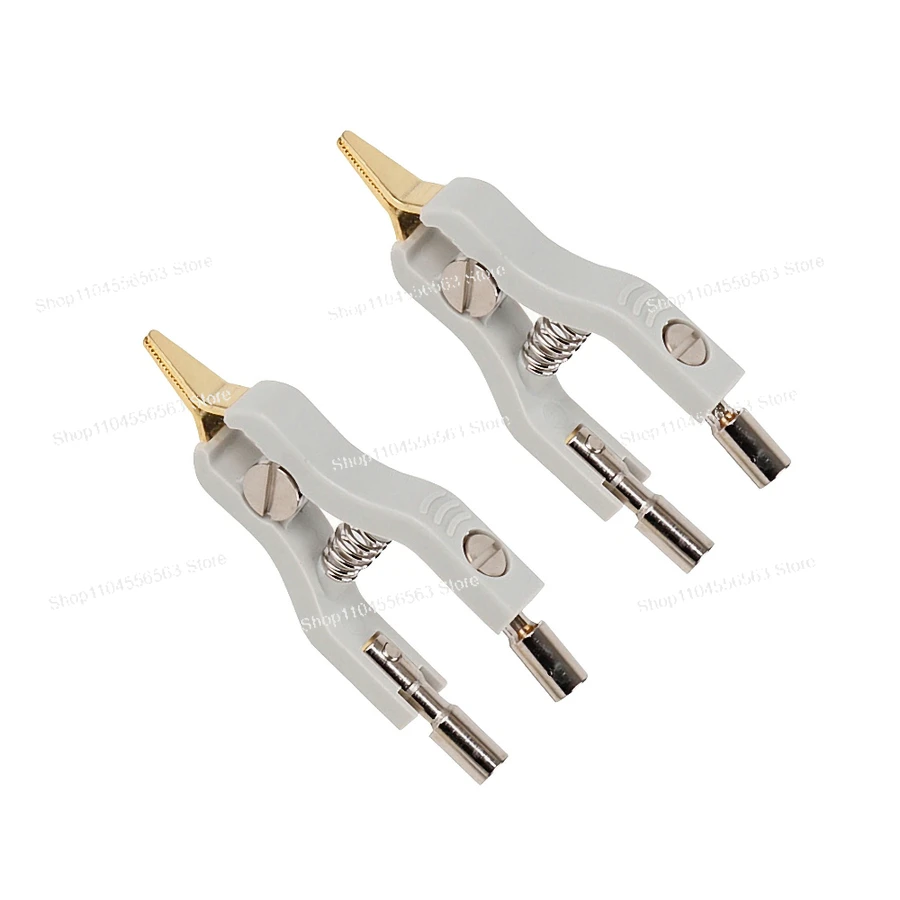 2PCS Copper Kelvin Test Clip 4-Wire Micro-resistivity Clamp for LCR Bridge Meter