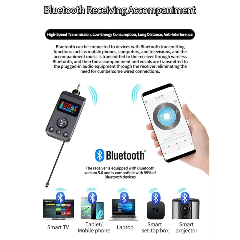 

B04B-Wireless Microphone DSP Anti-Whistling Reverb Bluetooth Microphone Singing Home Audio Microphones System For Home KTV