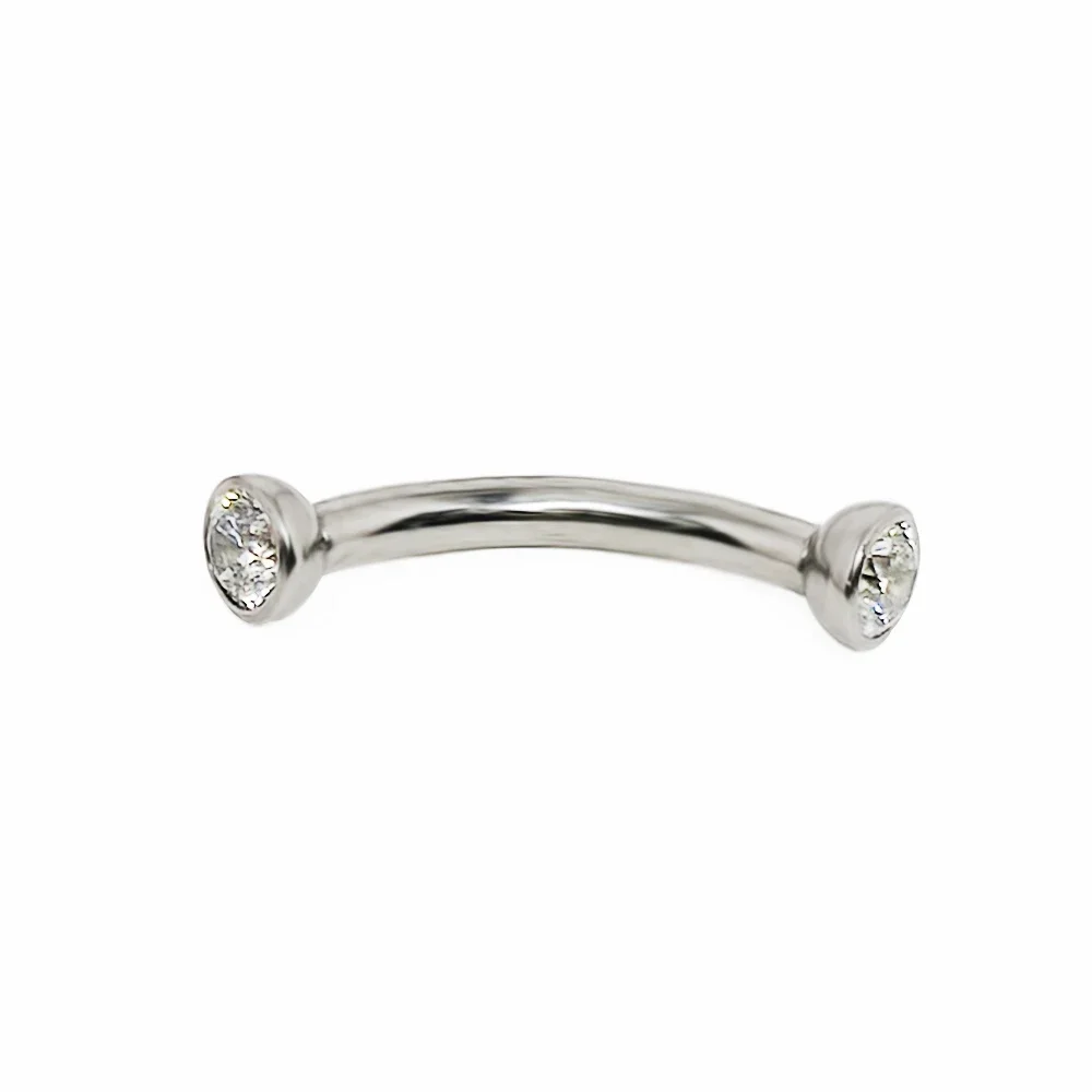 F136 Titanium Piercings Eyebrow zircon Cartilage Earring Piercing Internal thread Eyebrow Curved Barbell Labret Lip Body Jewelry view 4