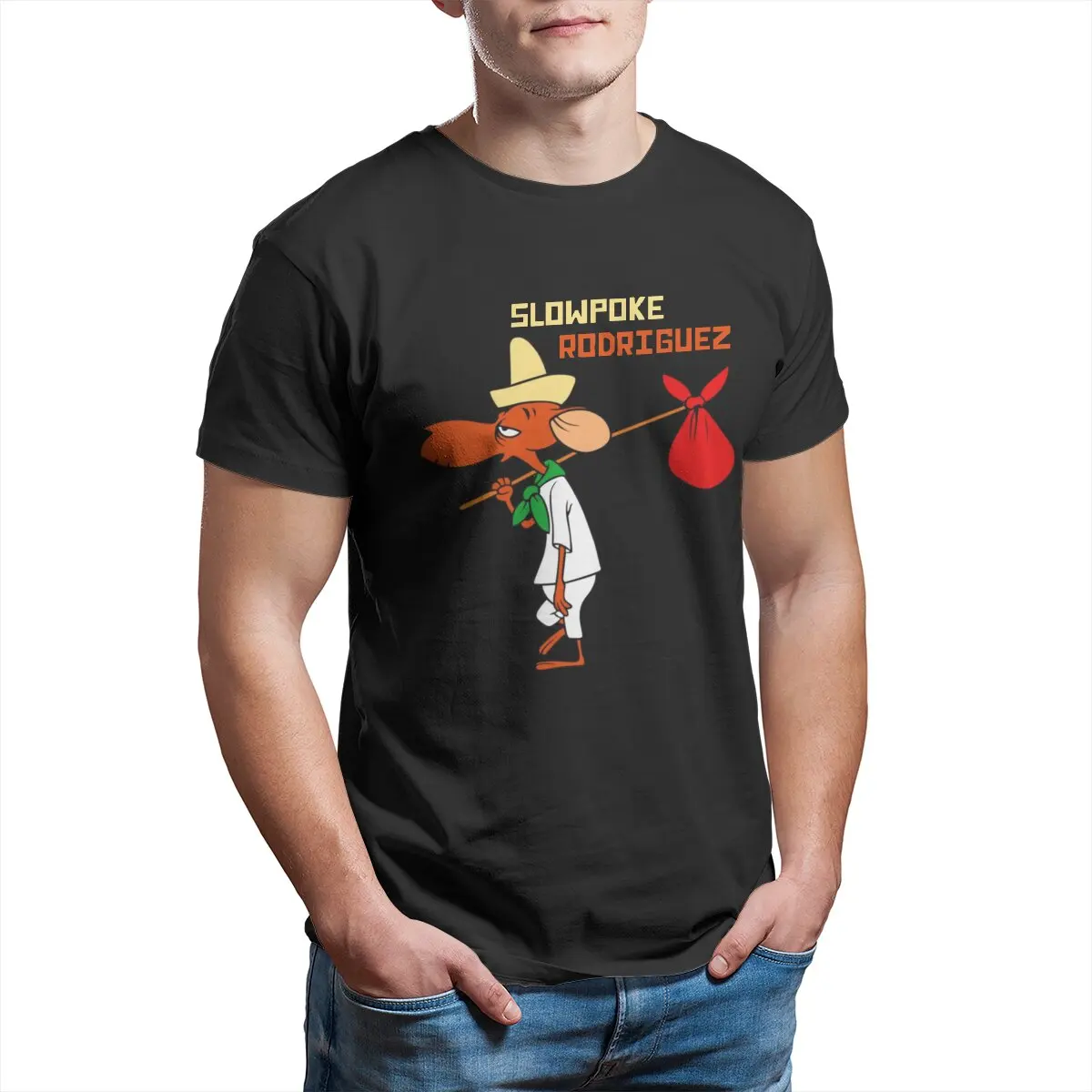 Slowpoke Rodriguez T Shirt Men 100% Cotton Novelty T-Shirt Round Neck Cartoon Speedy Gonzales Tee Shirt Short Sleeve Clothing