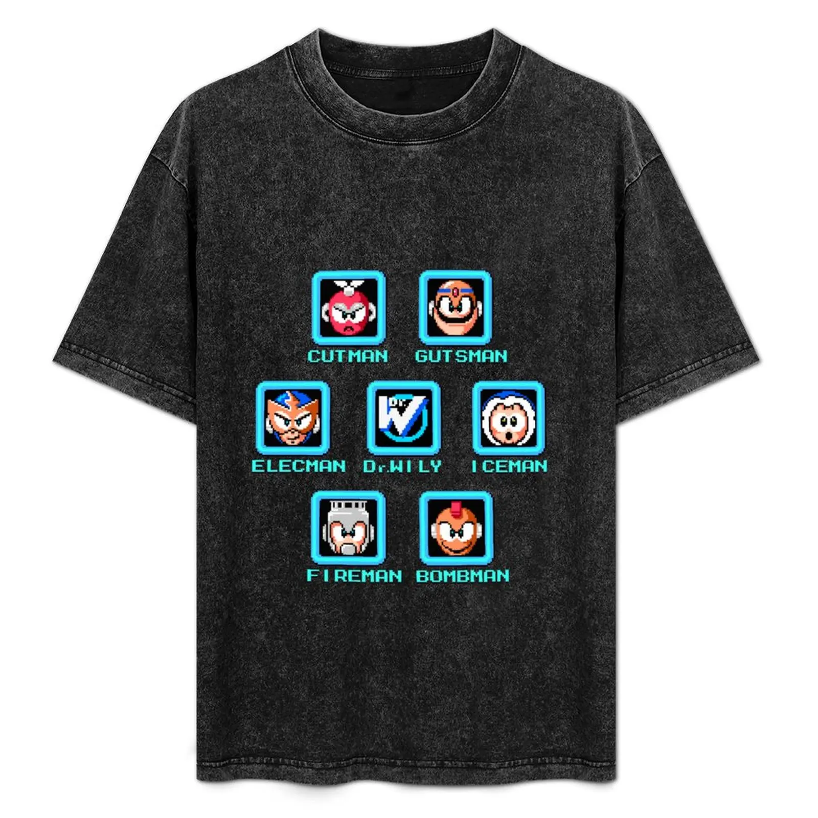 Megaman 1 stage select T-Shirt aesthetic clothes graphic t shirt vintage graphics t shirts for men cotton