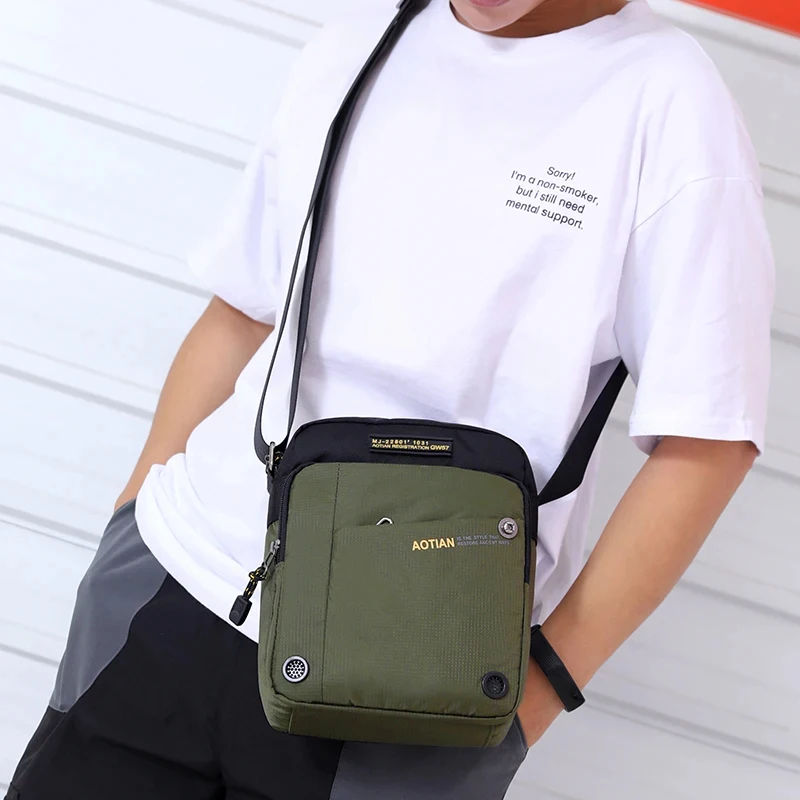 AOTIAN High Quality male Handbag Waterproof Light Nylon Business Travel Crossbody Bag Small man Shoulder Bag Men's Messenger Bag