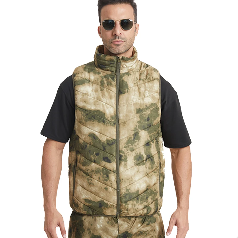 

Winter Men's Warm Down Padded Vests Fashion Men Stand Collar Tactical Waistcoats Outdoor Men Cotton Windbreaker Zipper Vests