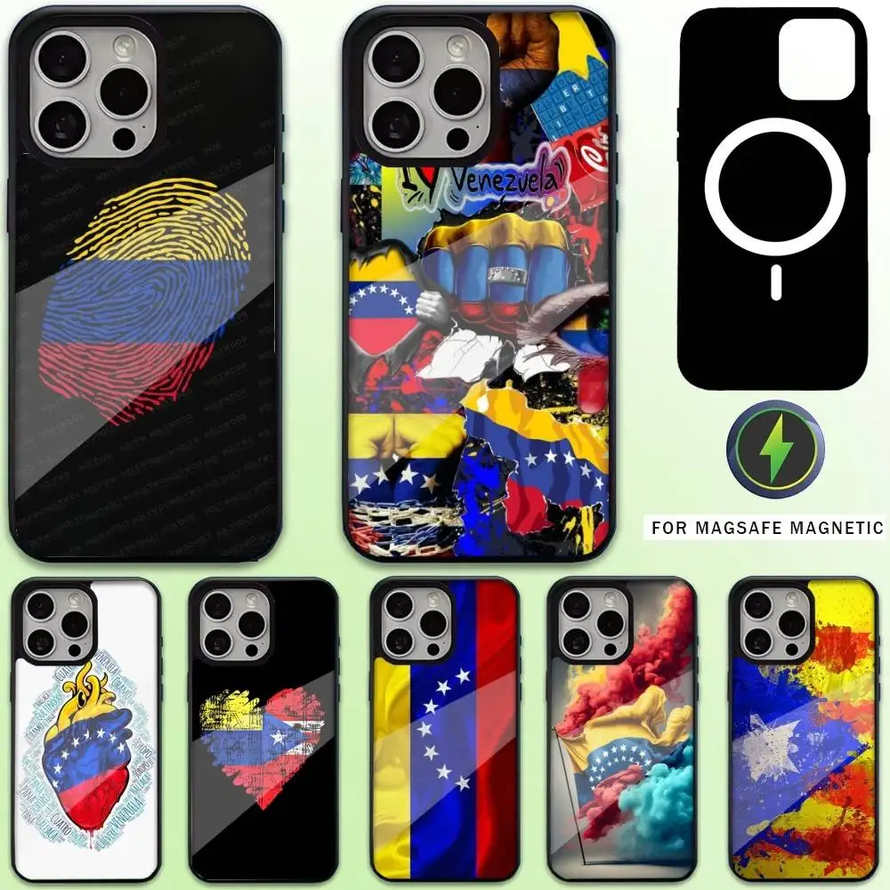 

Venezuela Venezuelan Flag Phone Case For iPhone17,16,15,14,13,12,11 Plus,Pro Max Magnetic Magsafe Wireless Charging