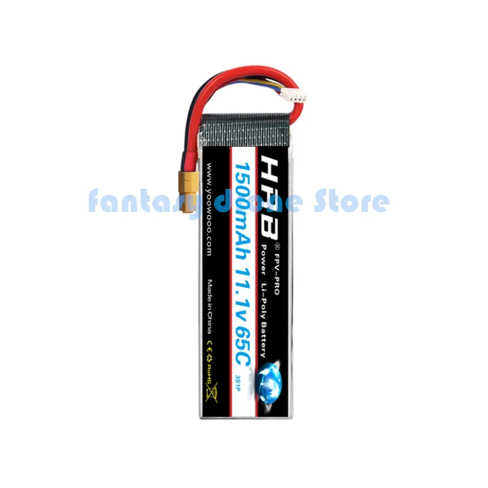 2 pieces HRB 2S 3S 4S 5S 6S lithium battery 7.4V 11.1V 14.8V 22.2V 1500mah RC aircraft model lithium battery FPV drone car parts