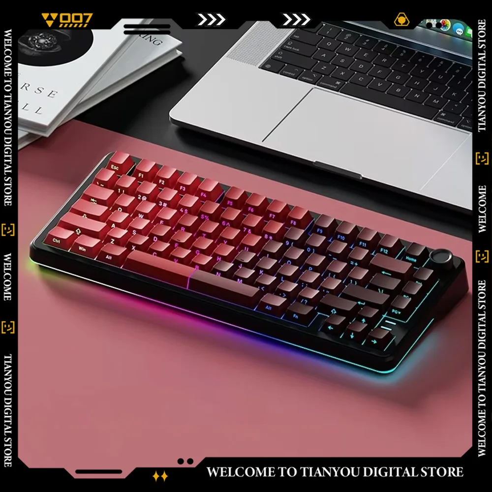 Weikav WK75 Mechanical Keyboards RGB Visual Hot-swap Wireless Triple-Mode Customized Gaming Keyboard PC Esports Devices Gifts