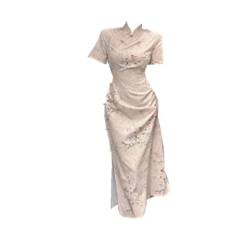 

Женская модифицированная юбка средней длины очень большого размера с разрезом, летняя юбка трапециевидной формы с воротником-стойкой