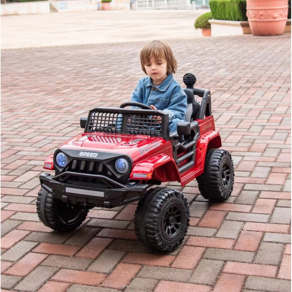 12-V-Fahrt auf dem Auto, Kinder-Elektroauto, Reitspielzeug für Kinder mit Fernbedienung/Schaukel/taugliches Geschenk für Jungen/Mädchen im Alter von 3 bis 6 Jahren