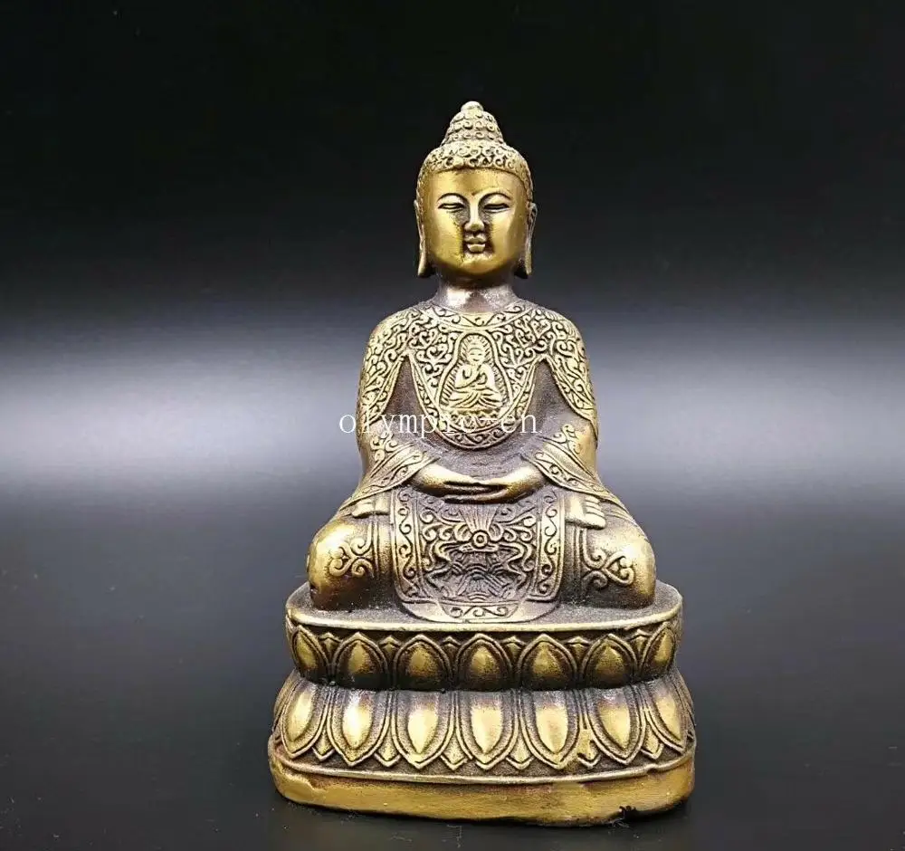 

5 Inci Tembaga Ukiran Buddha Duduk Sakyamuni Buddha Statue