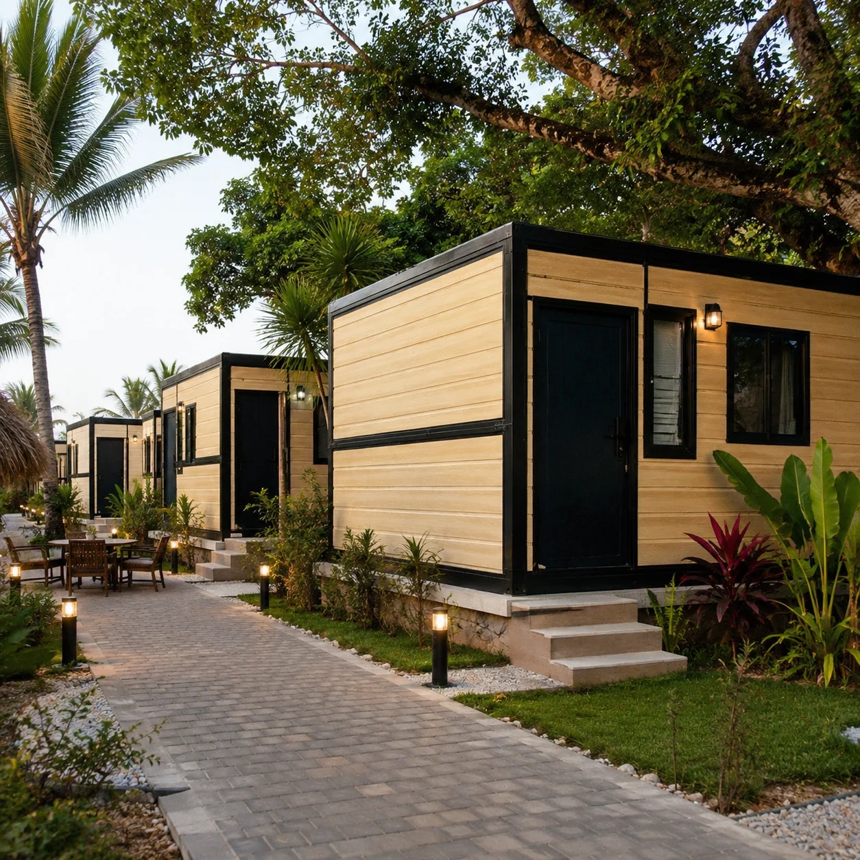 Prefab Foldable House 20Ft Modular Container House for Developer Hotel Resort Steel Frame Wind Resistant Design Quick Build