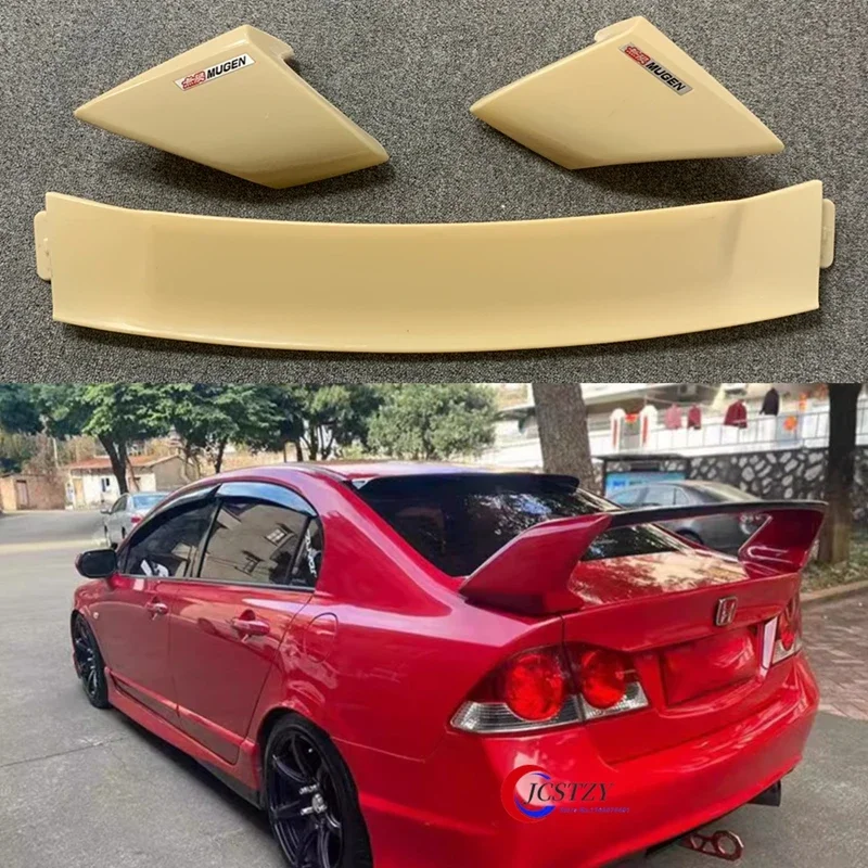 For Honda Civic FD2 Black Red Spoiler 2006-2015 ABS Material Car Rear Wing Primer Color Rear Spoiler Car Styling