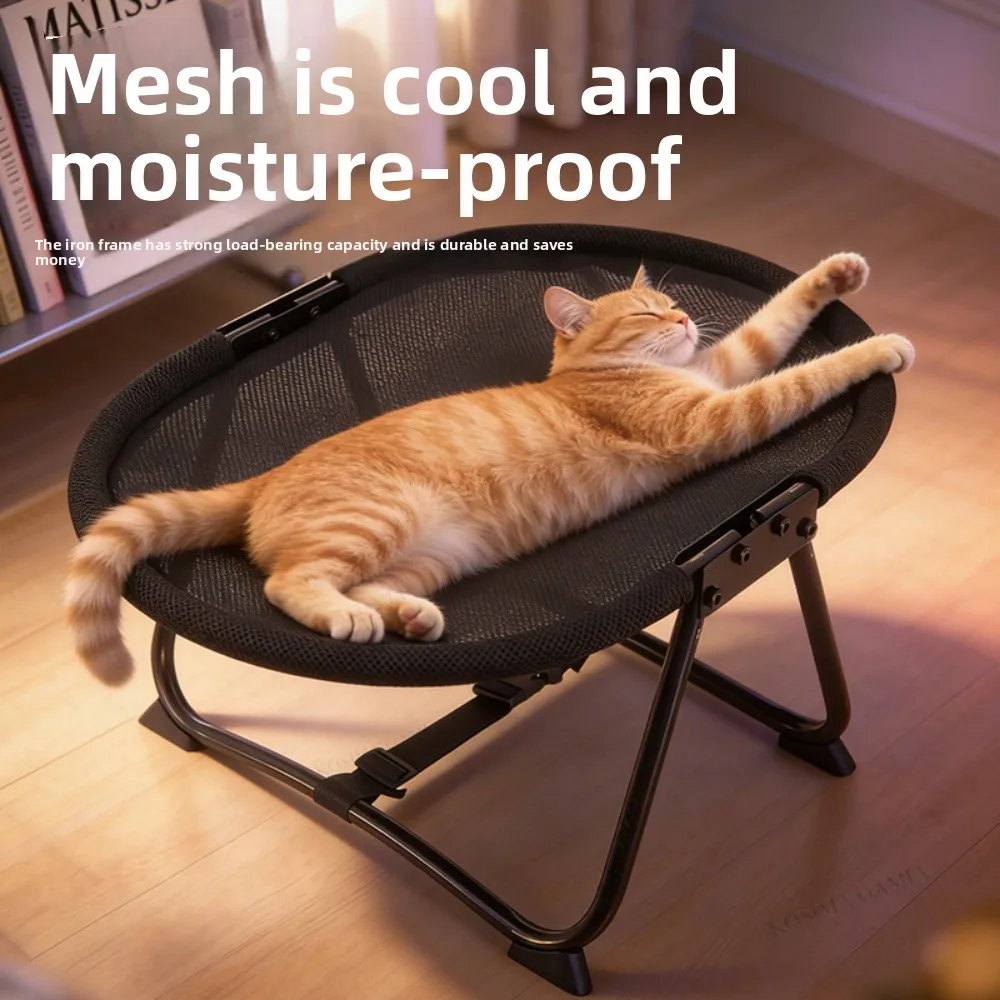 

for Pets Cats Kitten Puppy Pet Marching Bed Elevated Cat Hammock Bed Foldable No Assembly Cat Bed Sleep Rest Camping Travel
